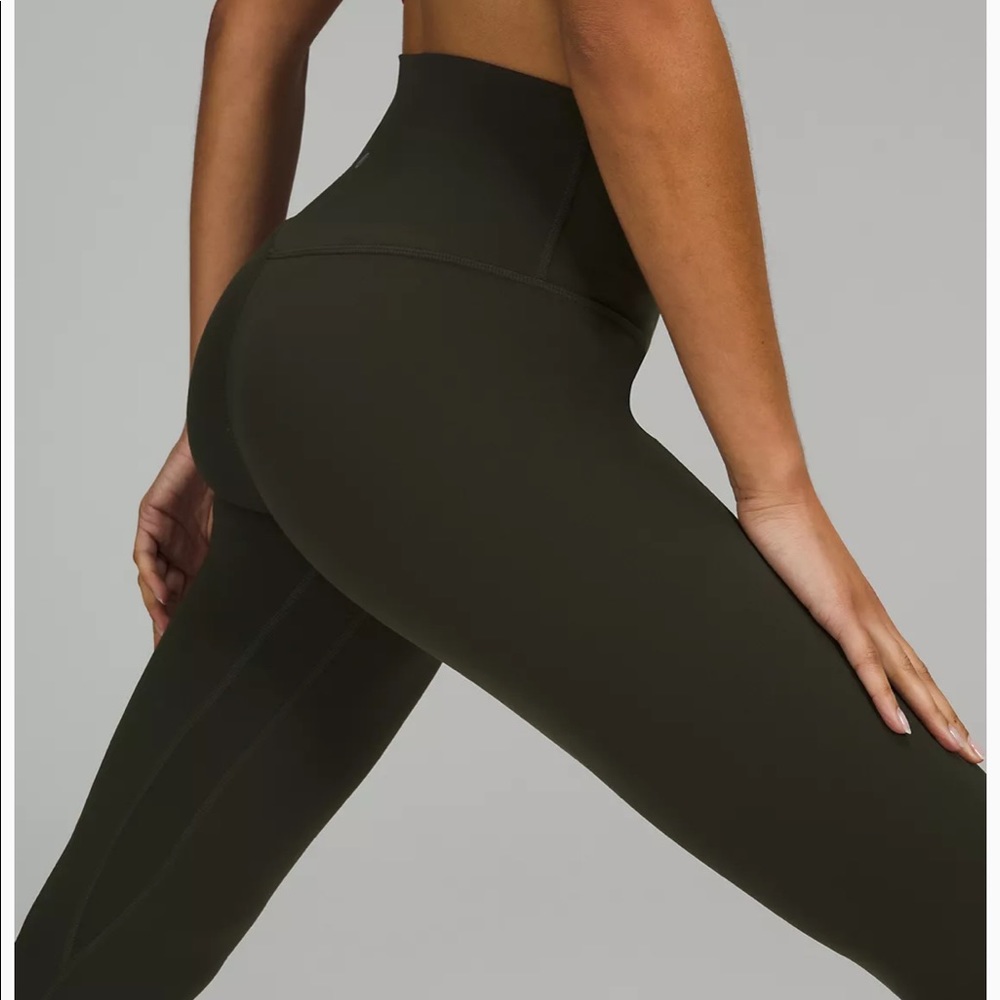 Lululemon align pant, high rise, 25” length, olive green. Like new - Picture 4 of 15